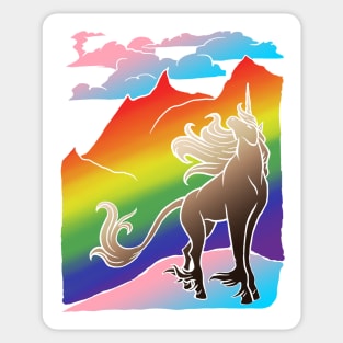 Pride Mountain Unicorn Sticker